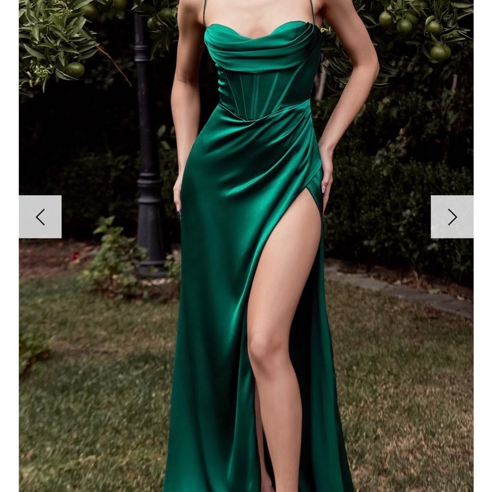 Elegant Green Satin Maxi Dress